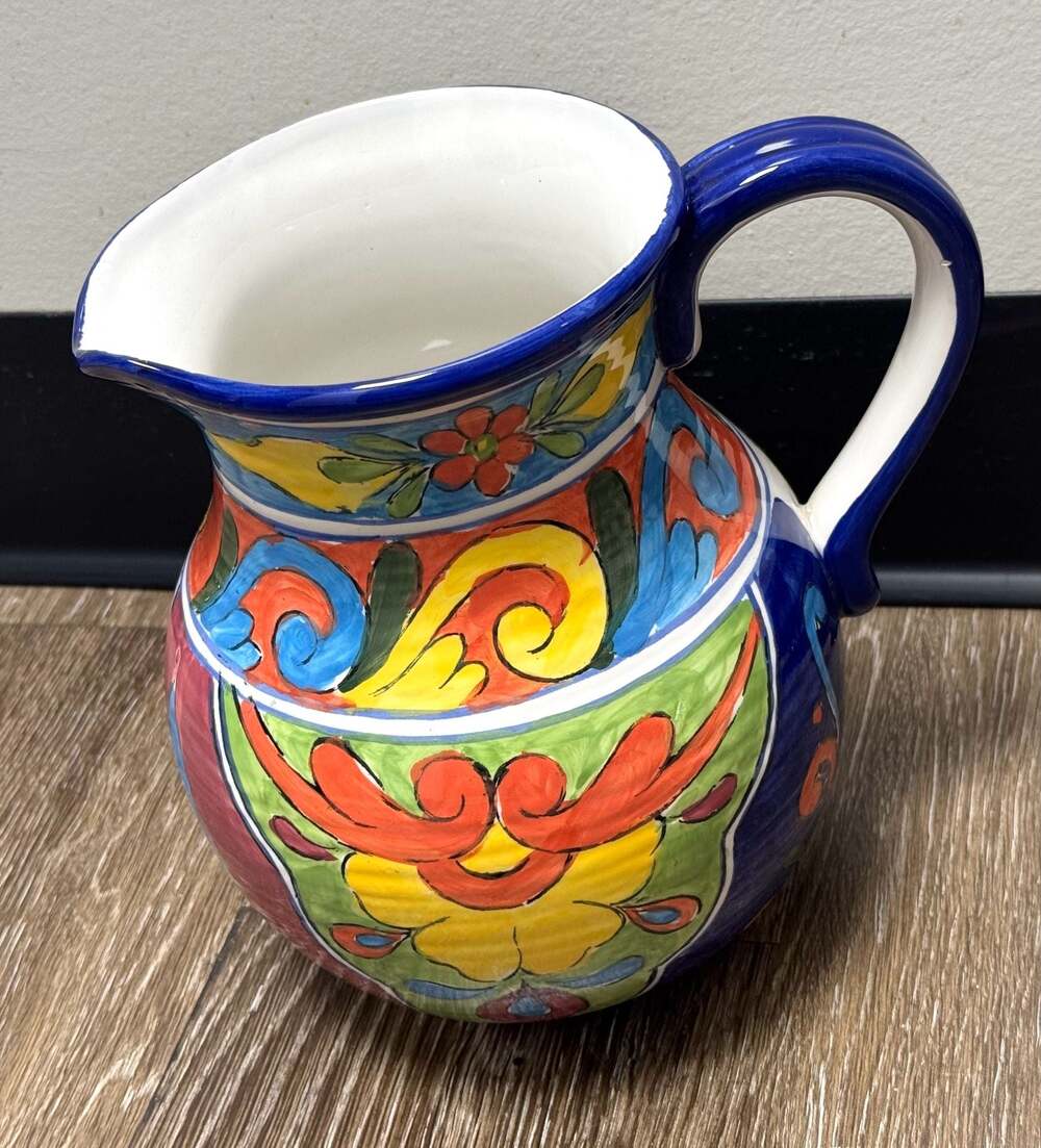 Maxcera Madrid Hand Painted Ceramic Pitcher